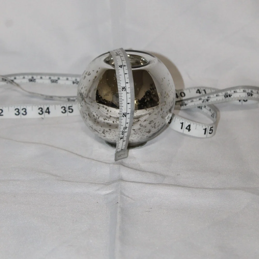 West Elm Silver Crackle Glass Candle Holder.